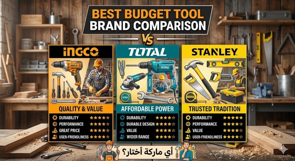 مقارنة INGCO و TOTAL و Stanley: أفضل علامة تجارية اقتصادية
