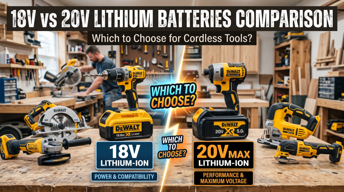 مقارنة بطاريات الليثيوم 18V و 20V - أيهما تختار لعددك الشحن؟