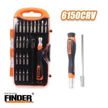طقم رؤوس مفك 23 قطعة FINDER