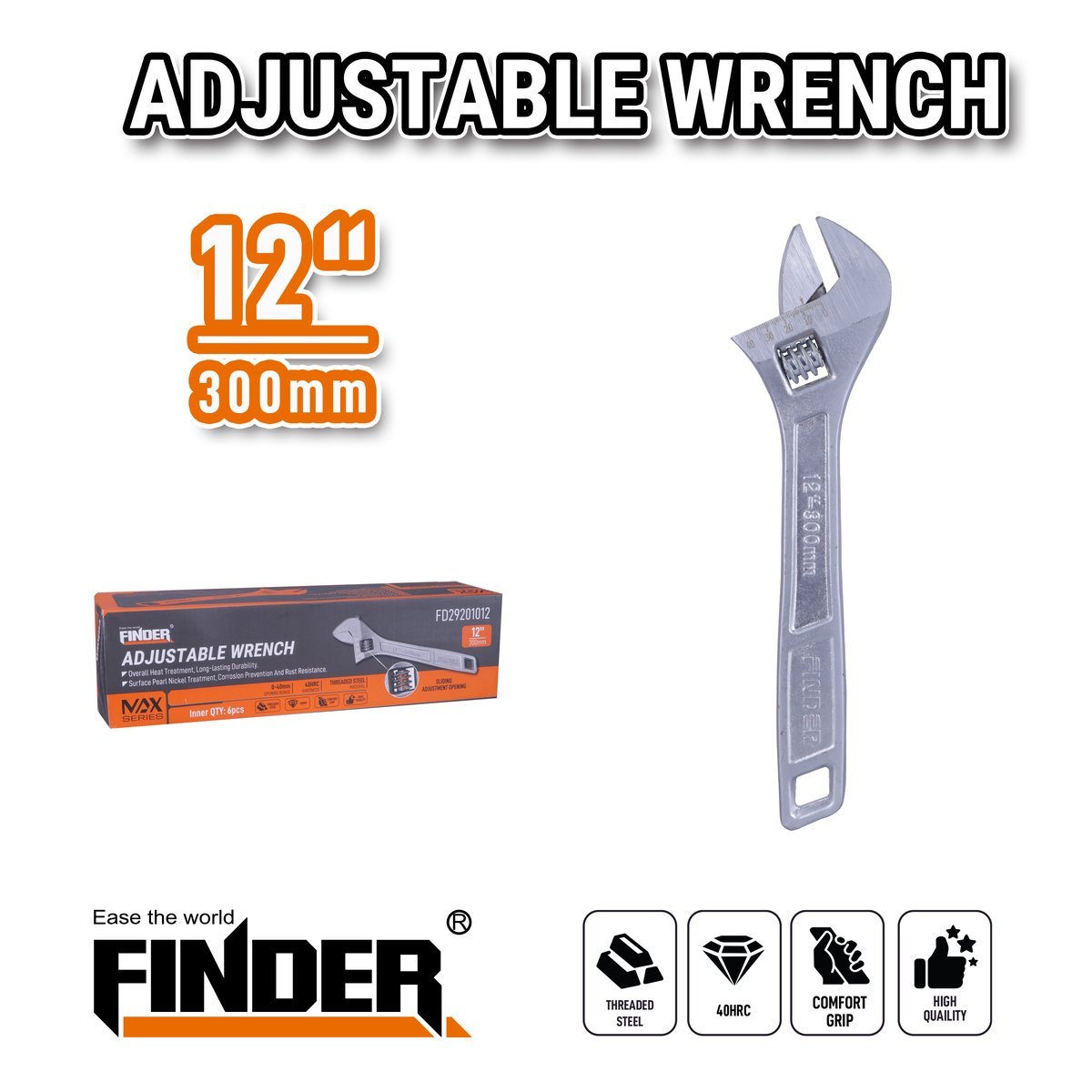 مفتاح جيدور  12" كروم  FINDER