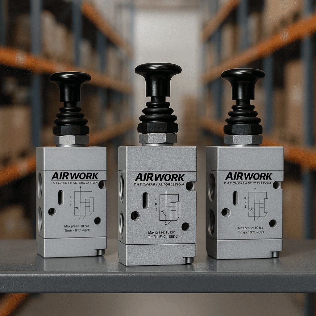 صمام كبس 3/2 1/4 " PUSH/PULL VALVE  AirWork VM4010093302 - صورة 2