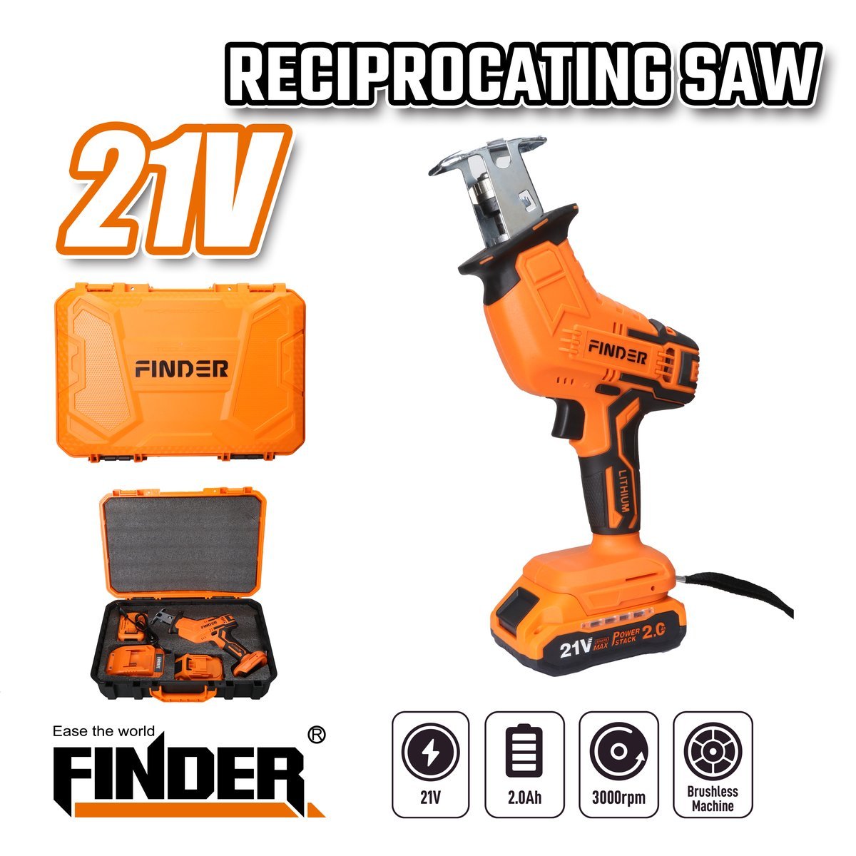 منشار ترددي شحن FINDER 21V