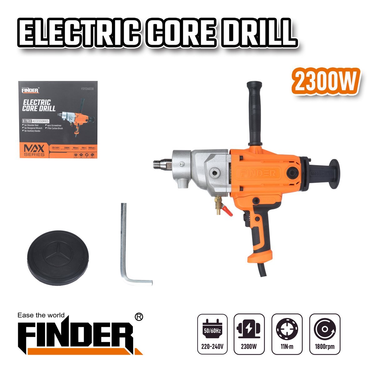 درل كور كتف  180 ملم FINDER 2300W
