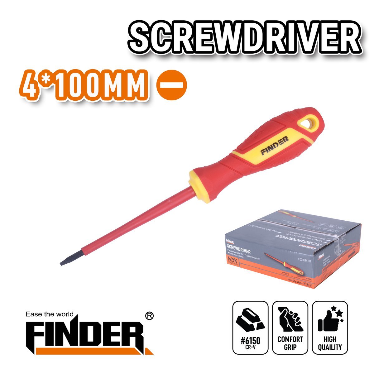 مفك معزول عادي FINDER 4 x100