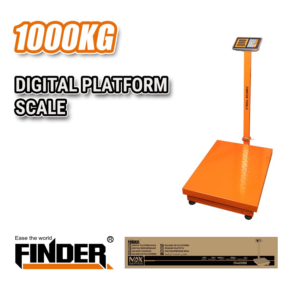 ميزان الكتروني 1000 كيلو 60*80 سم FINDER