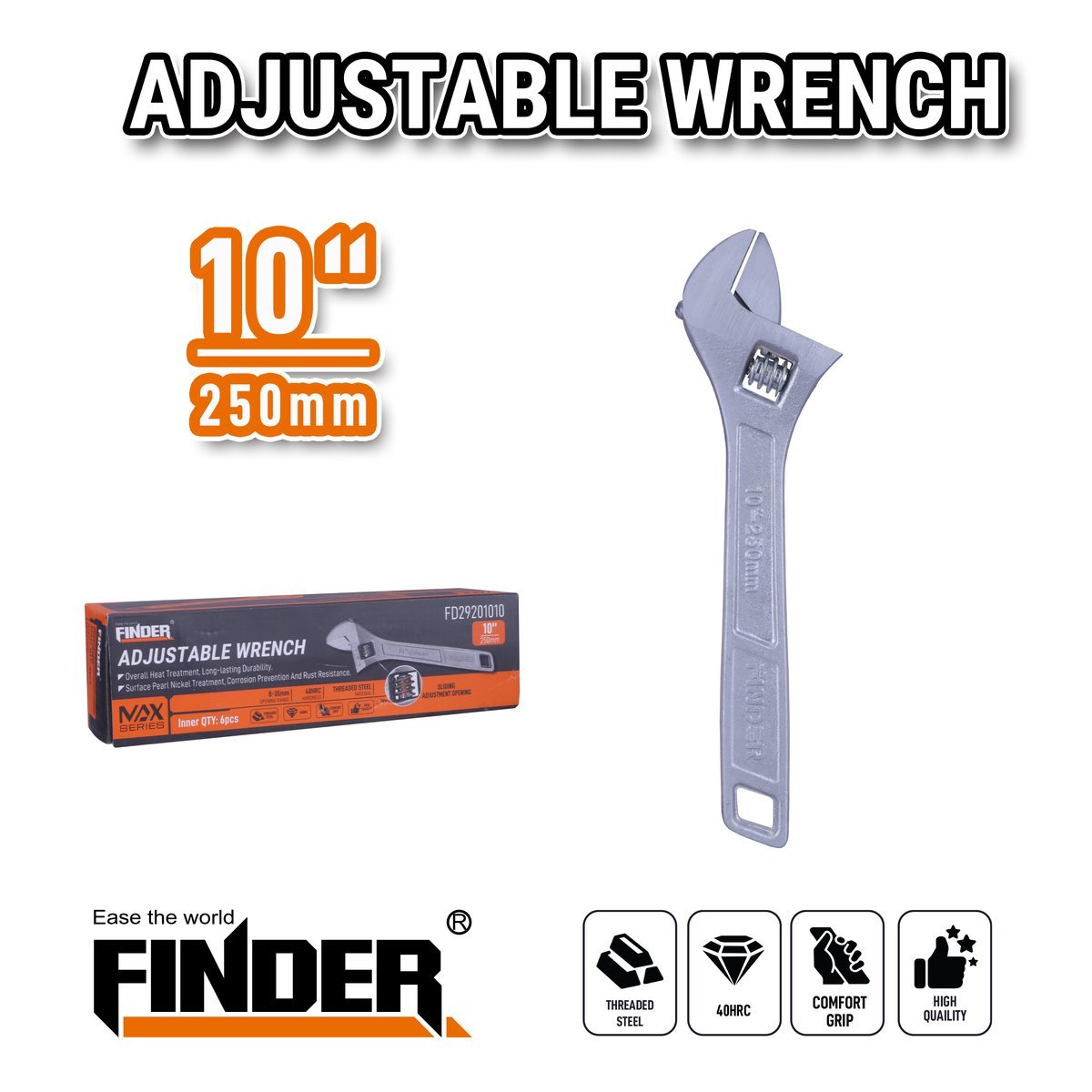 مفتاح جيدور  10" كروم  FINDER