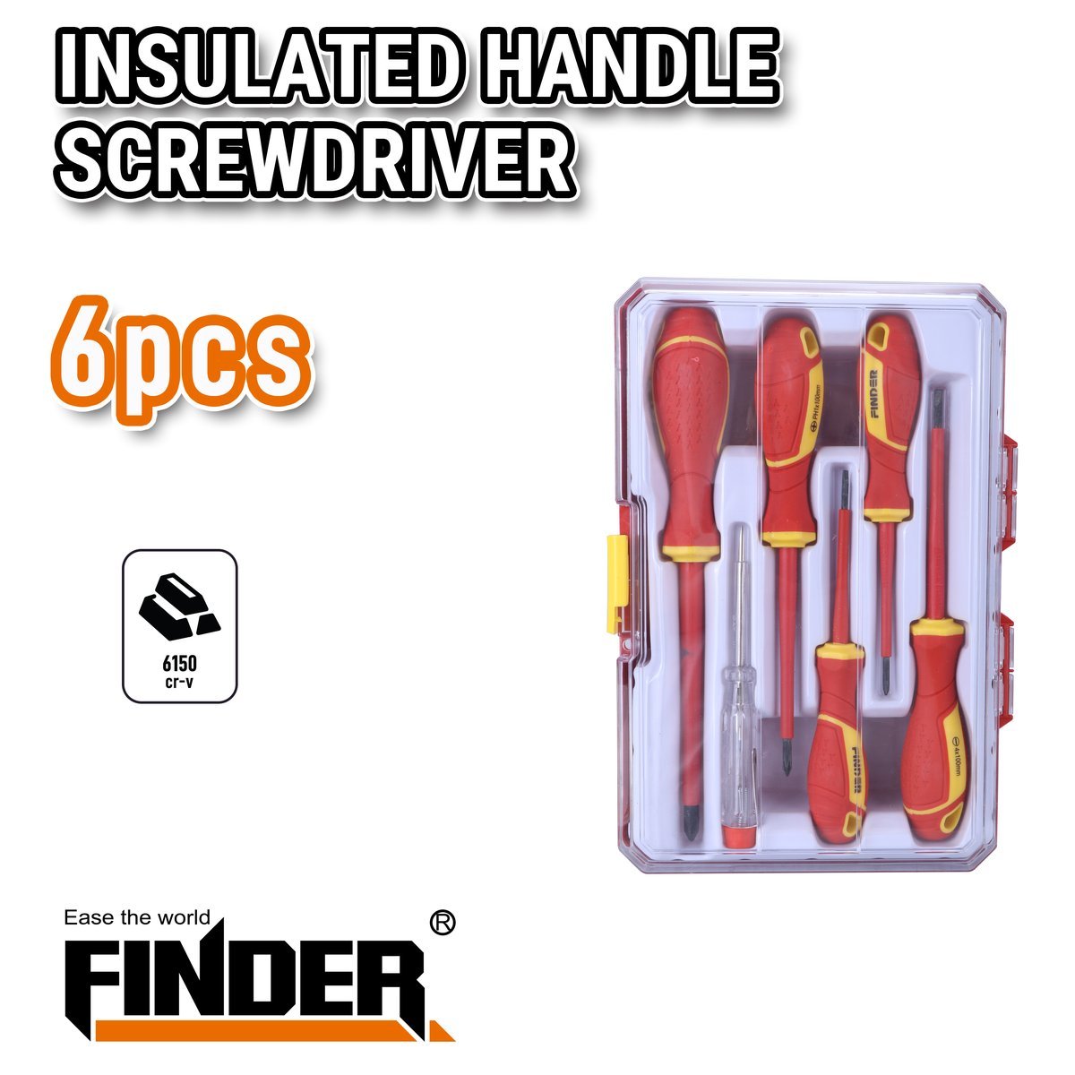 طقم مفكات معزول 6 قطع FINDER