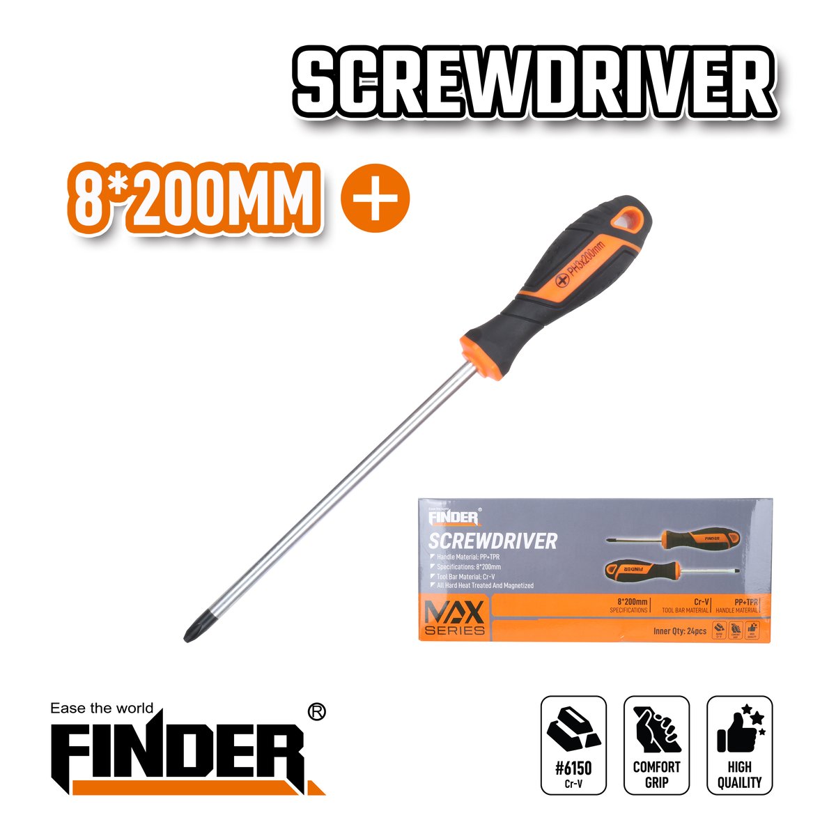 مفك مصلب 8*200 FINDER