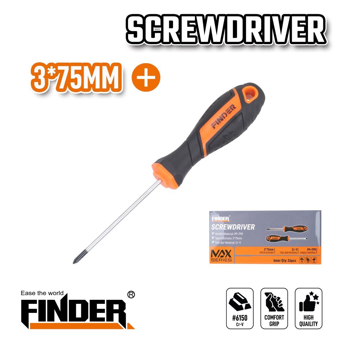 مفك مصلب 3*75  FINDER FD30623075