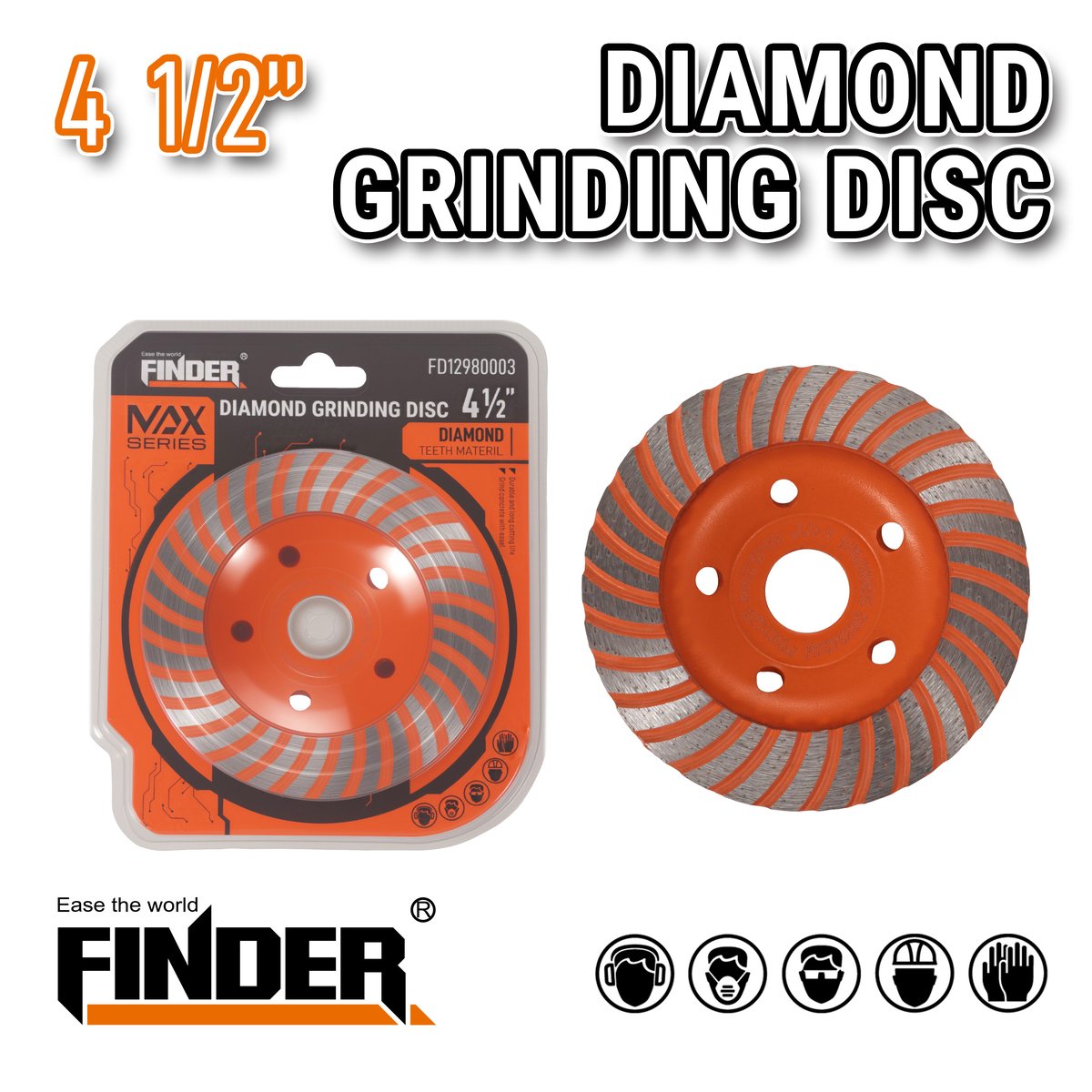 اسطوانة حف جرانيت  رخام  حجر  4.5" FINDER MAX TURBO FD12980003