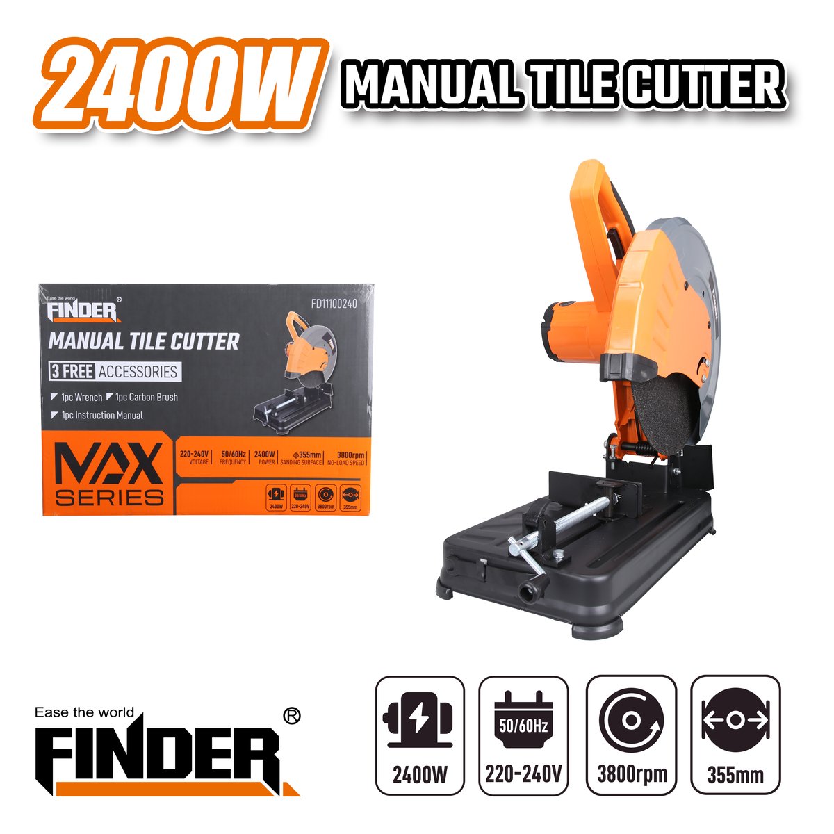 ماكنة فيبر قص 14"  2500W FINDER