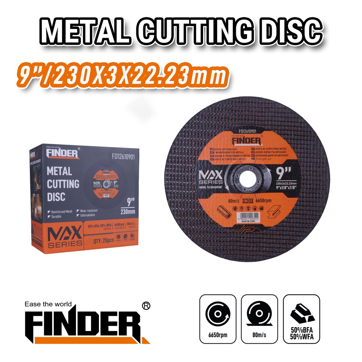 فيبر قص 9"  3 ملم  MAX FINDER