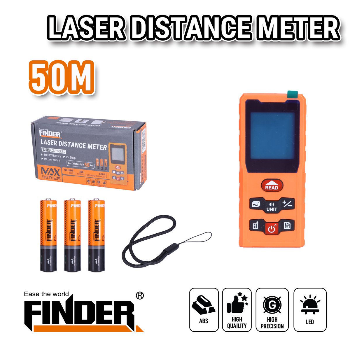 متر ليزر 50 متر FINDER MAX FD36141050