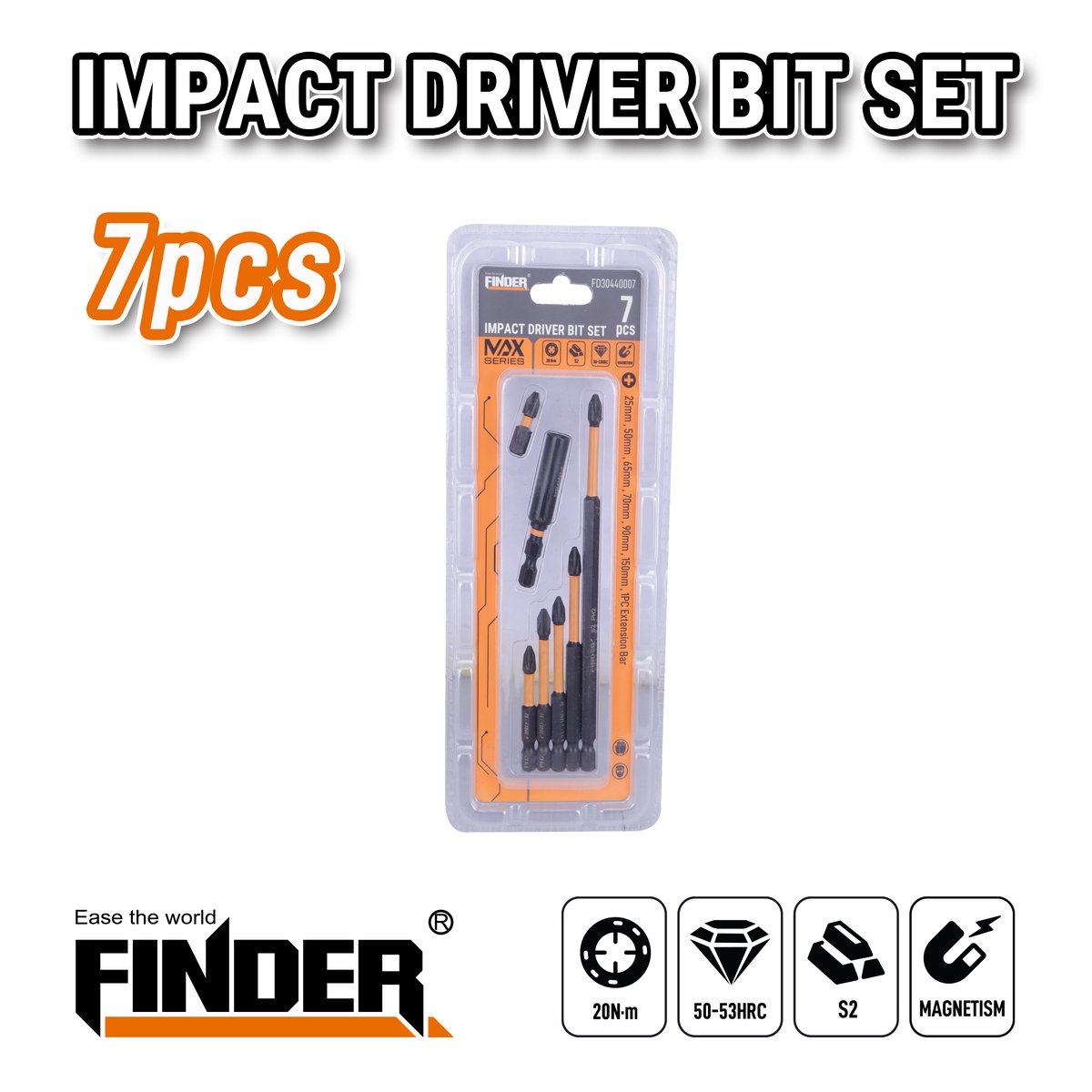 طقم لقمة مفك 7 قطع FINDER FD30440007