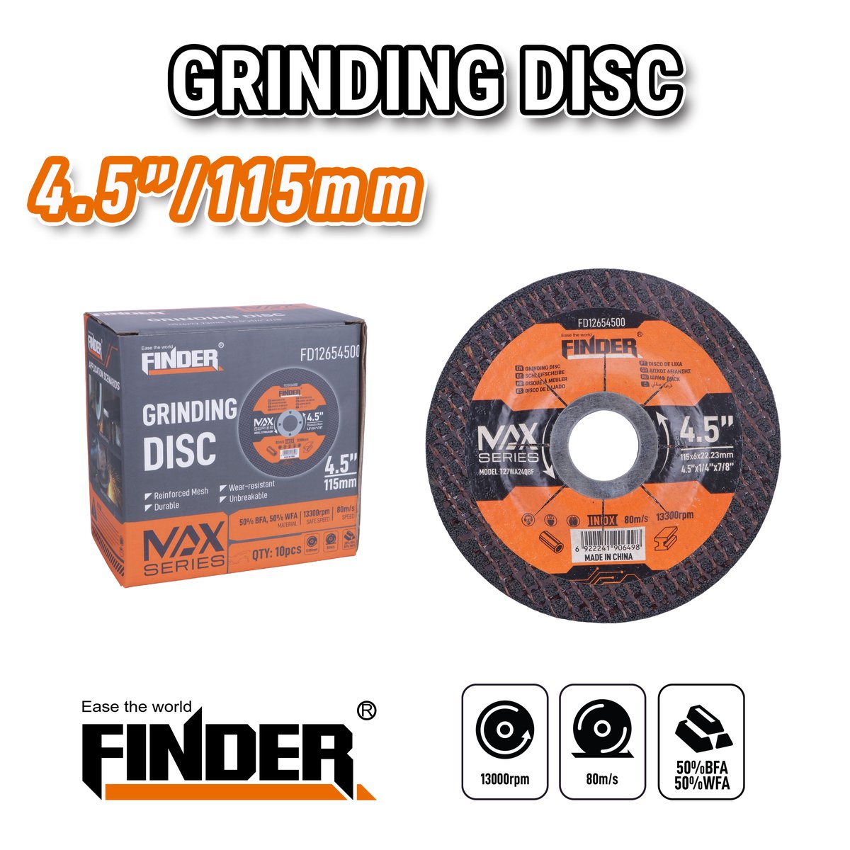 فيبر جلخ 4.5" 6ملم  MAX FINDER FD12654500