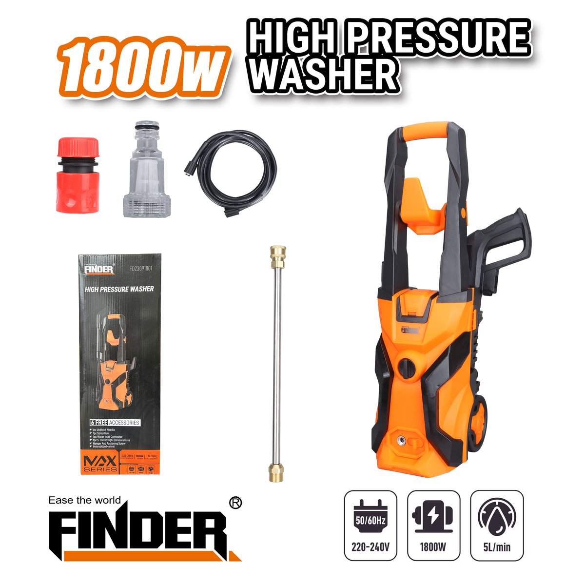 مضخة غسيل FINDER 140 BAR 1800W