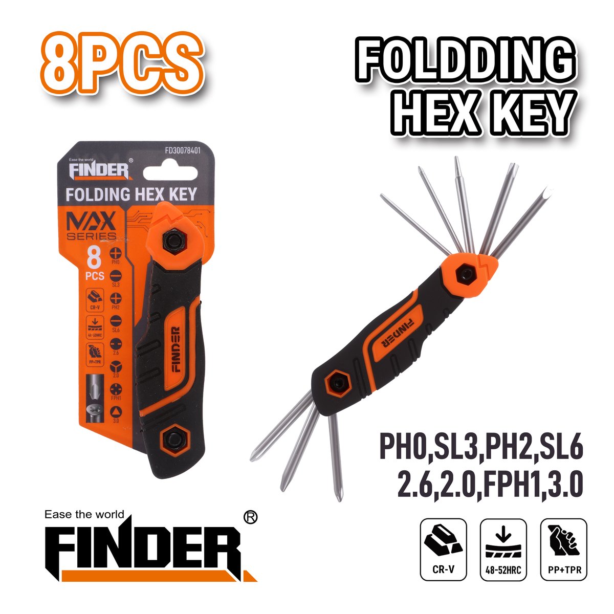 طقم رؤوس مفك طوي FINDER MAX