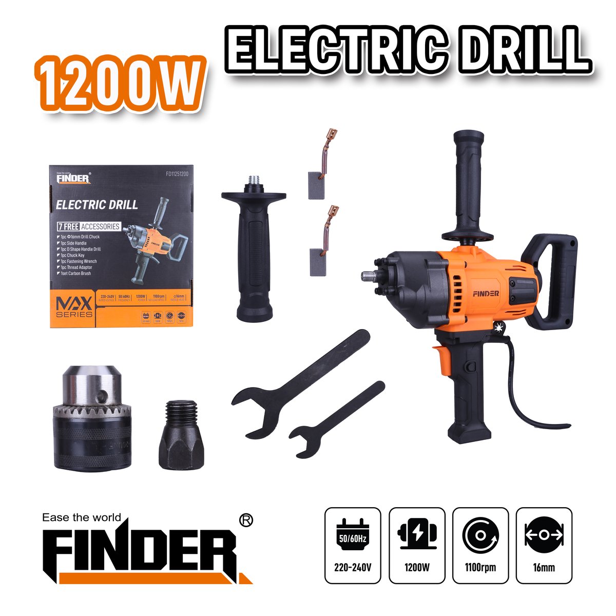 درل خلط  MAX 1200W صغير FINDER