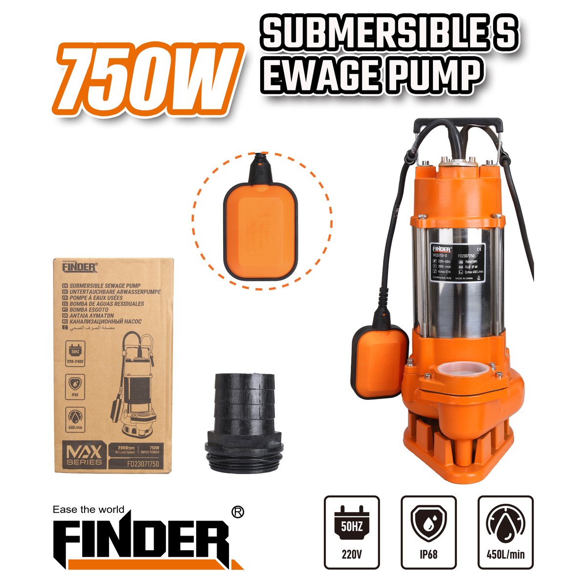 مضخة ماء غاطس   750W 1HP FINDER FD23071750