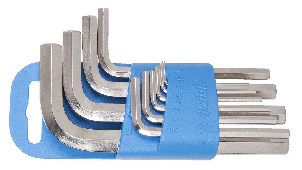 طقم مفتاح الن 1.5 - 12 / 10 PCS 10* hex wrench (article 220/3) dim. 1.5, 2, 2.5, 3, 4, 5, 6, 8, 10, 12 on plastic clip 220/3PH UNIOR