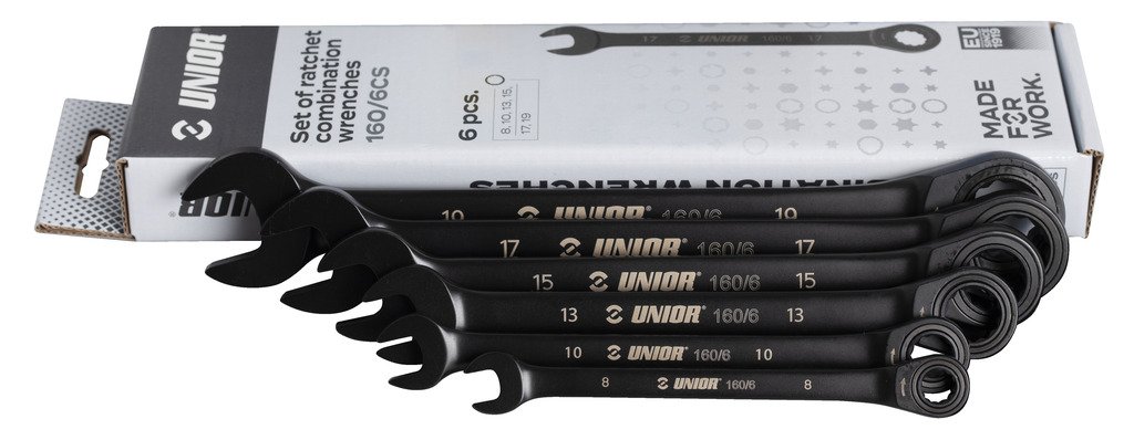 طقم مفاتيح شق رنج طرطيقة 8–19 ملم (6 قطع) UNIOR